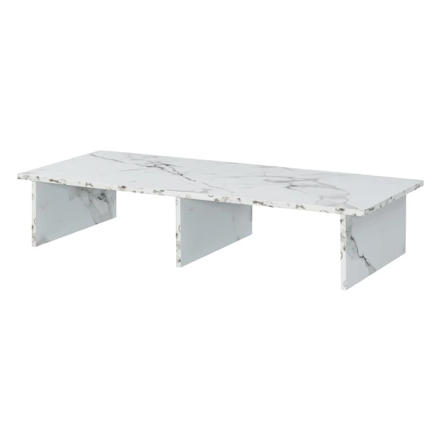 Convenience Concepts Designs2Go White Faux Marble TV/Monitor Riser R4-0627