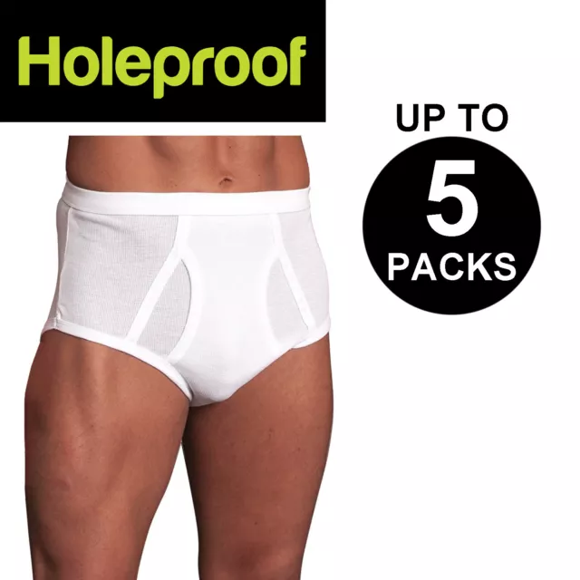 Holeproof All Seasons Full Brief Waffle Knit Underwear Boxer Mens White M1962