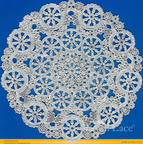 Royal Lace Round Foil Doilies, Silver, 4-Inch, 24 Foils per pack (B26502)