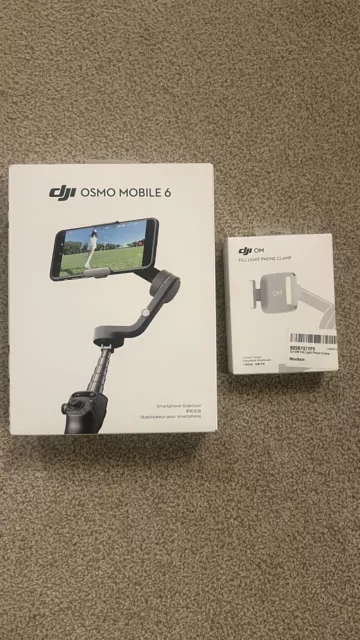 DJI Osmo Mobile 6 Gimbal Stabilizer With Fill Light Phone Clamp - Never Used