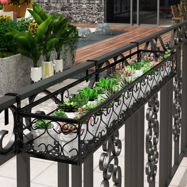 Metal Flower Balcony Pots Garden Wall Fence Hanging Plant Planter Basket Patio