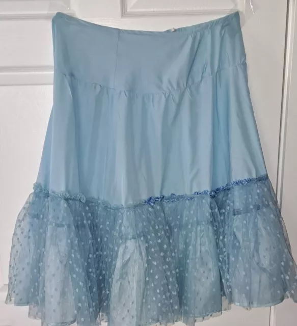 Handmade Square Dance Slip Petticoat XL Blue
