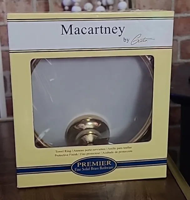 Gatco Macartney Hand Polished Solid Brass Towel Ring 4742 Protective Finish