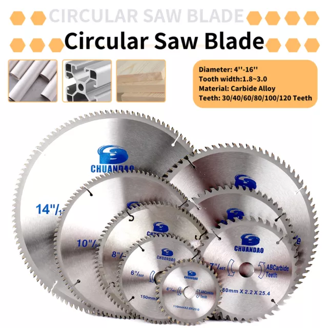 TCT Circular Saw Blade 110-400mm Carbide Tipped Cutting Disc For Wood & Plastic