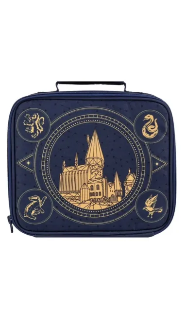 Retro 2001 Harry Potter Lunch Box Quidditch Soft Bag Golden Snitch Halloween