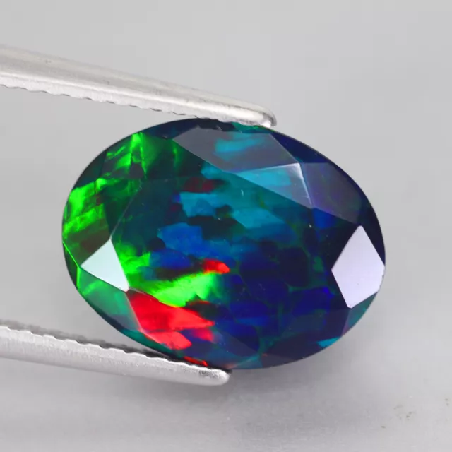 2.50 Ct Fabulous 3D Peacock Color Flashy Natural Welo Solid Black Opal Gemstone