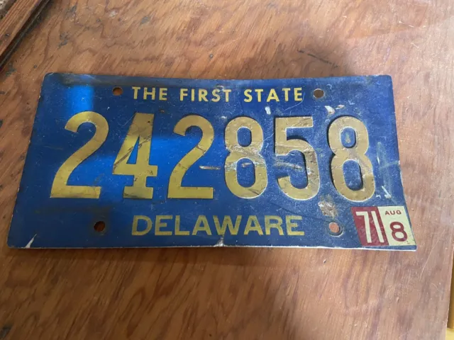 1971 Delaware License Plate