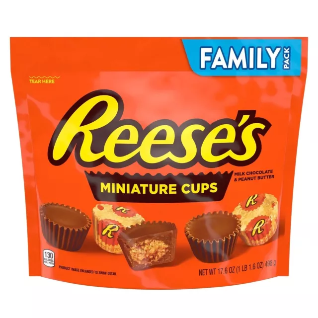 REESE'S Miniatures Milk Chocolate and Peanut Butter Cups Bite Size Candy 17.6 oz