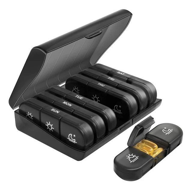 Pillendose 7 Tage Organizer 21 Gitter ein Tag Tragbar Reise mit GroßEn FäCh B4T4