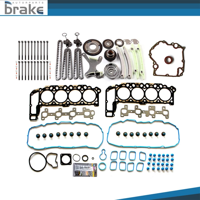 TIMING CHAIN KIT With Head Gasket Bolts Set For Dodge Dakota Durango