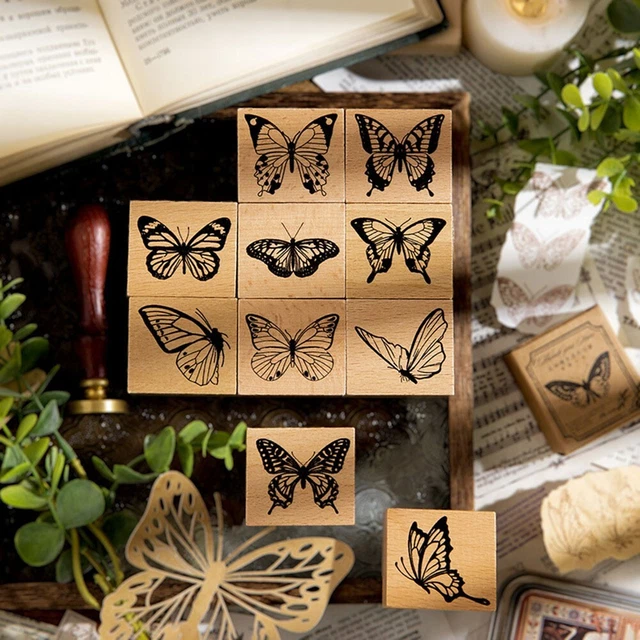 Wood Stamps Engraving DIY Scrapbooking Cards Decoration Engraving Lines