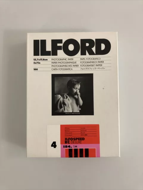 Ilford Ilfospeed RC Deluxe IS4. 1M Fotopapier OVP Sealed Glossy 12,7x17,8cm 5x7