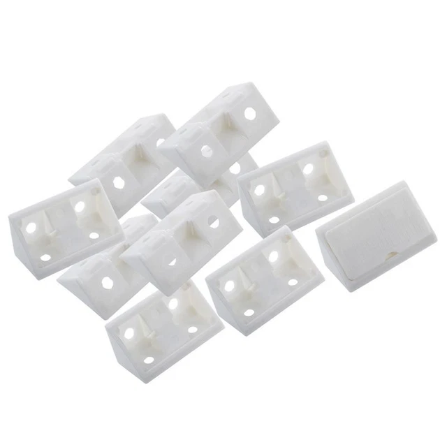 Chiusura armadio mobili parentesi graffe angolari staffe angolari bianco 10 pz B1H6