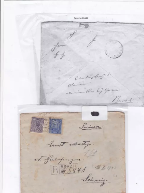 Brazil 1920 stamp cover ref 9226