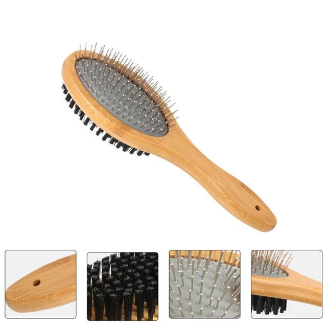 Cepillo para mascotas de dos caras dientes finos cepillo para mascotas modificar herramientas de limpieza