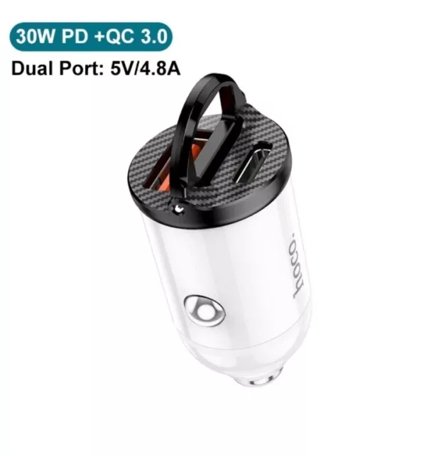 HOCO mini PD 30W USB Car Charger Fast Charging QC3.0 Supercharge FCP For iPhone