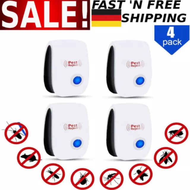 4Tlg Electronic Ultrasonic Pest Reject Mosquito Cockroach Mouse Killer Repeller