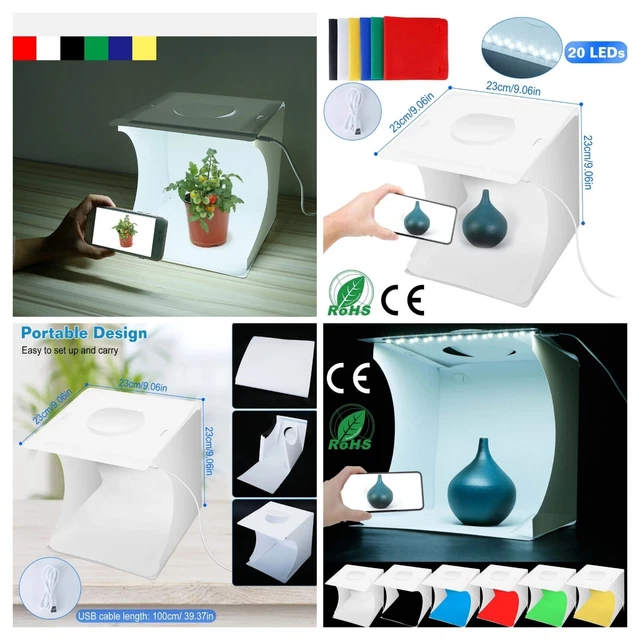 LED Light Photo Studio Tent Room Photography Mini Travel Cube Box▪︎6 Backdrops