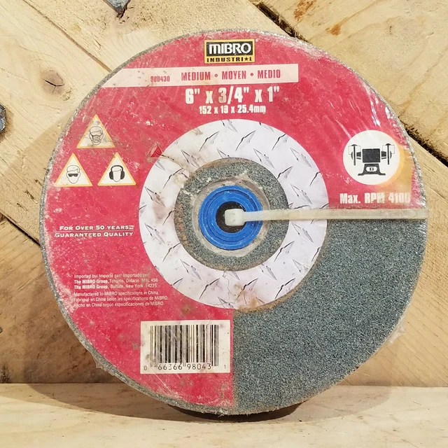 Medium Grinding Wheel 6" x 3/4" x 1" Mibro RPM 4100   Swanky Barn
