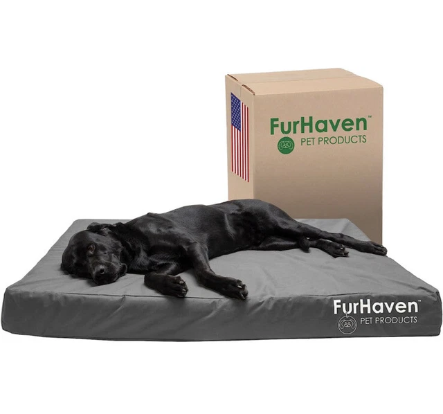 Furhaven Jumbo Plus Orthopedic Dog Bed Water-Resistant Indoor/Outdoor Gray