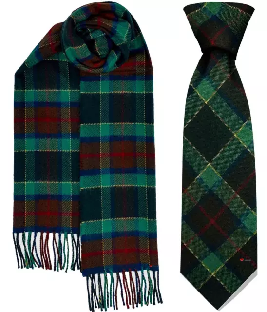 Mens Scarf & Tie Gift Set Irish County Waterford Tartan Plaid