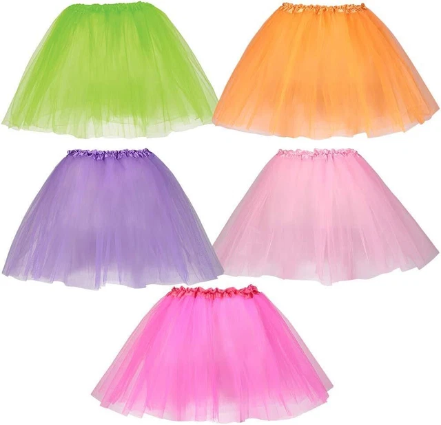 Dress Up America Tutu per ragazze - Pacchetto di 5 diversi tulle colorati s