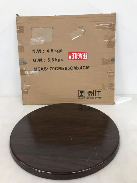 Piano tavolo Bolero, rotondo, preforato, 600 cm L x 600 mm T, marrone scuro