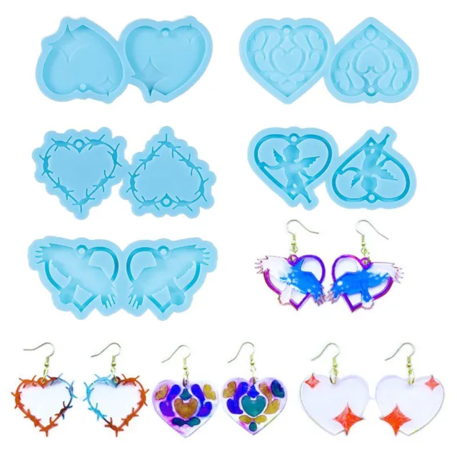 Liebesherz Valentinstag Silikonform Ohrringe aus Harzform Anhängerformen