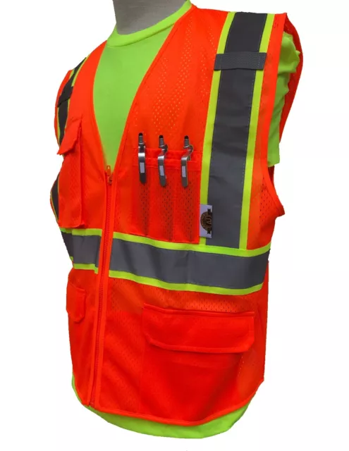 Gilet En Maille Orange/Chaux Sku-03-5Xl Haute Visibilité  3