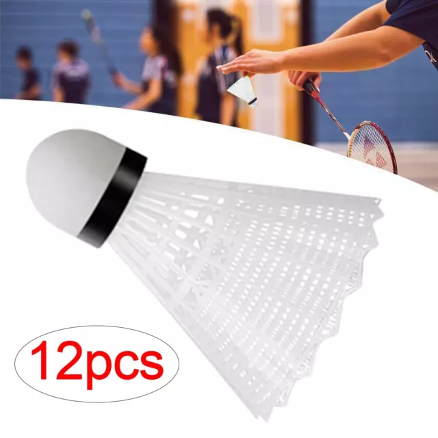 12 Kunststoff Federbälle Federball Badminton Badmintonbälle Badminton Bälle Weiß