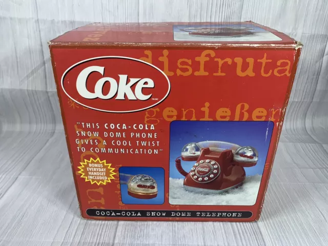 RARE VINTAGE Coca-Cola COKE Snow Dome Globe Touch Tone Desktop Telephone Phone