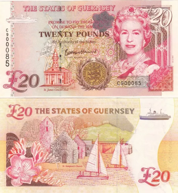 Billet de banque banknote GUERNESEY GUERNSEY britain ELIZABETH II 20 £ UNC NEW