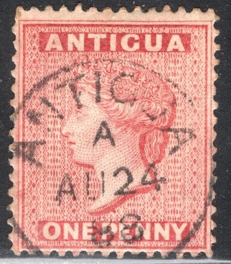 Antigua Stamp Scott #18, 1p, Carmine, Used, SCV$4.50 (C)