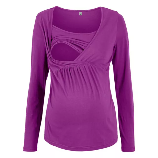 Maternity Top Breastfeeding Size S-5XL 2in1 & Nursing V Neck