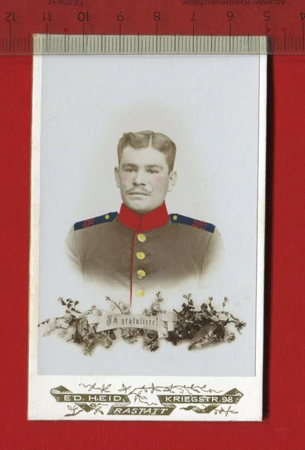 altes CdV Militär Rastatt um 1890, teilweise coloriert  ( 60644