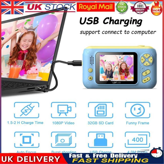 2.4 Inch HD Screen Mini Kids Camera Charging Digital Camera with 32G Memory Card