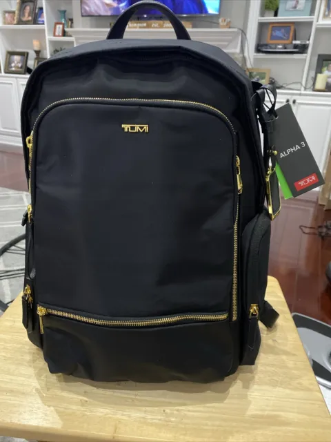Tumi Voyageur Celina Laptop Backpack Indigo w/Gold Hardware New MSRP $475