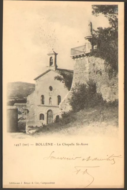 Paris Ministere De La Guerre Carte Postale Bollene Chapelle Sainte-Anne 1902