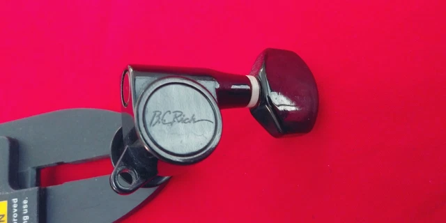 1989 BC Rich Warlock Guitar Original Logo Black Tuner Tuning Peg 1990 1989 BC Rich Warlock Guitar Original Logo Black Tuner Tuning Peg 1990