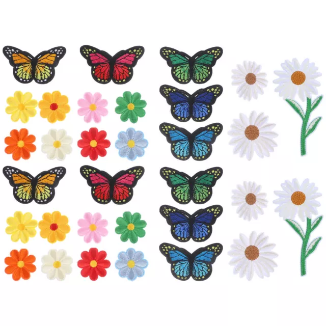 39 Pcs Pants Patches Holes Small Clothes Flower Embroidered Flowers Jeans