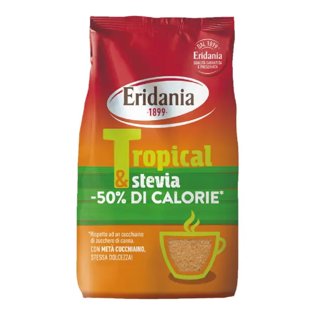 Zucchero di Canna e Stevia Eridania Tropical -50% Calorie Pacco da 500 g