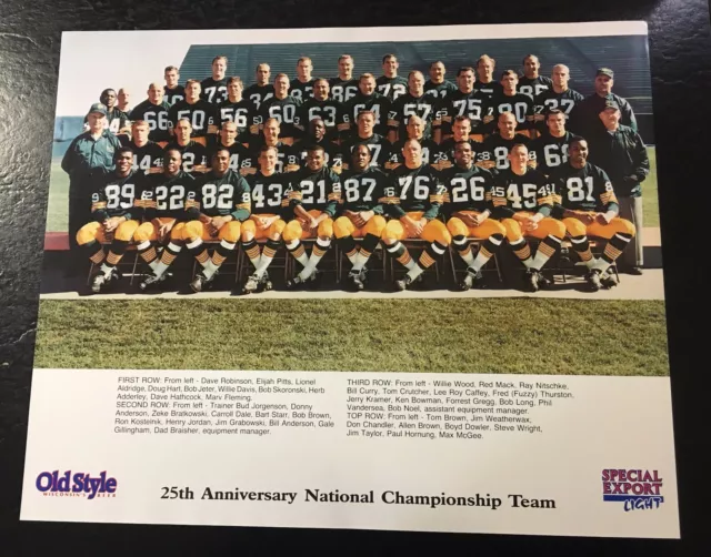 1990 Green Bay Packers 25th Anniversary National Championship Team Poster