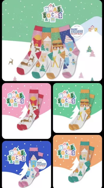 Chaussettes McDonald's Xmas Socks by M 2022 / Neuf / Mc Do Mac Donald Christmas