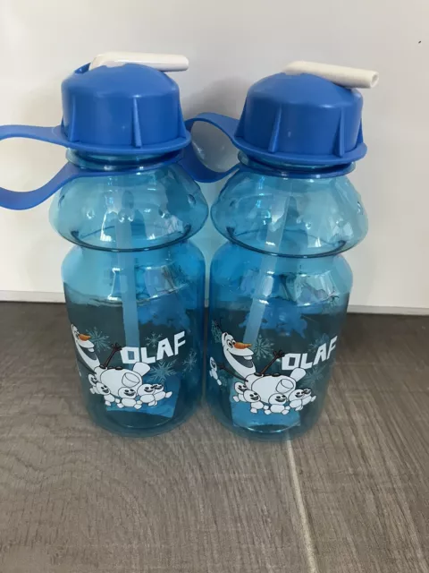 2x Official Disney Frozen Movie Plastic Water Bottle Brand New