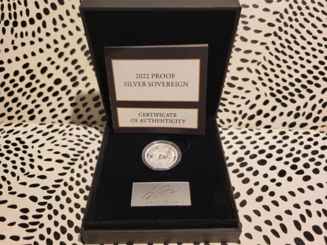 Gibraltar 2022 Silver Sovereign Coin Proof in Case With COA