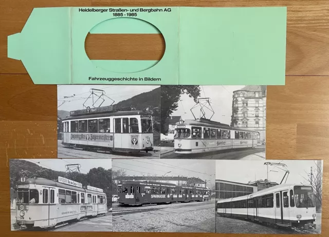 Postkarten Set  Heidelberger Straßen- und Bergbahn AG 1885 - 1985 Serie B