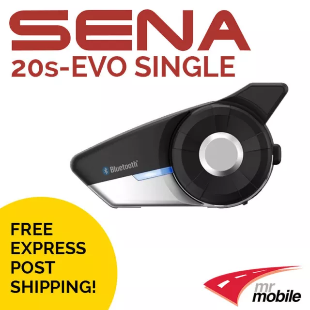 Sena 20S EVO Single Motorcycle Bluetooth Intercom Headset Helmet Kit 20S-EVO-11