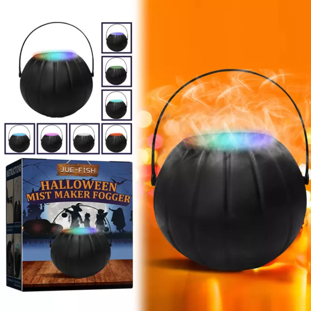 Halloween Witch Pot Smoke Machine Fogger Misting Cauldron Mist Maker Party Prop