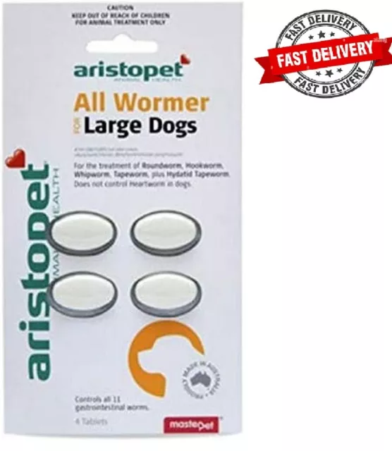 Aristopet All Wormer for Large Dogs 4pack - Dog Worming Tablets -Australian made