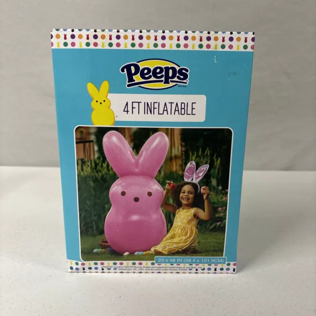 PEEPS Pink Bunny Rabbit Shaped Easter 4' Inflatable 23"x48" NEW
